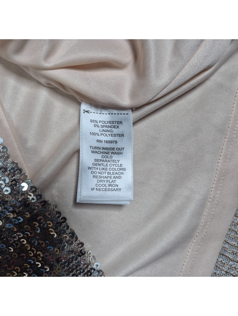 Cable & Gauge Champain Sequin Cocktail Holiday Dress Midi Sz M Sophiscated - Picture 5 of 16